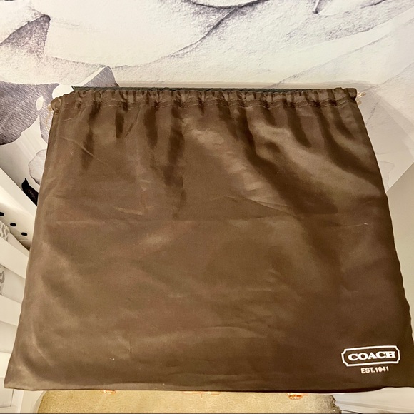 NWOT Coach SHOULDER BAG Canvas Purse with Coral Leather Strap - Picture 12 of 13